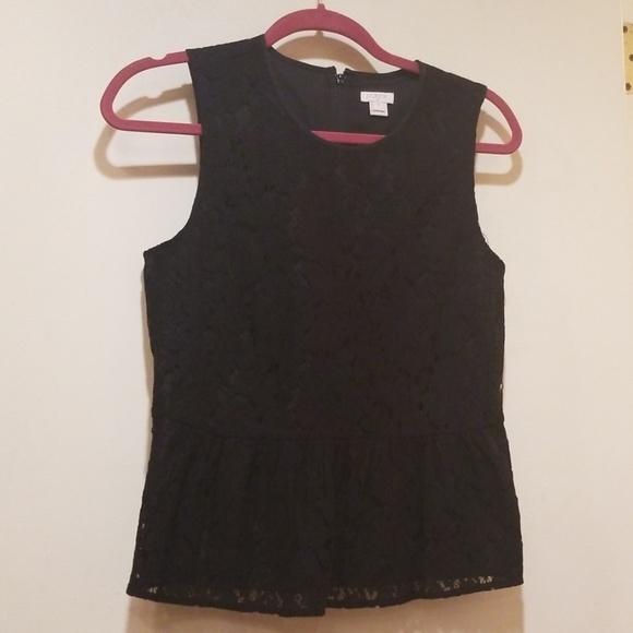 J. Crew Tops - J. Crew Black Lace Peplum Top 4 New J. Crew Tops - J. Crew Black Lace Peplum Top 4 New